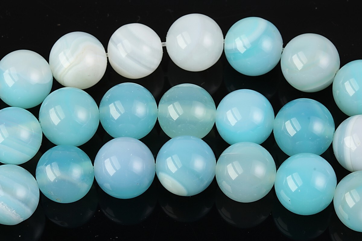 Agate striped sfere 10mm - bleu