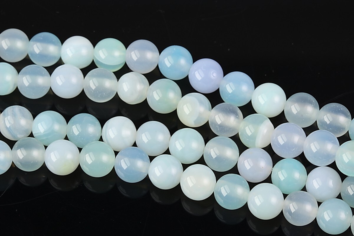 Agate striped sfere 6mm - bleu