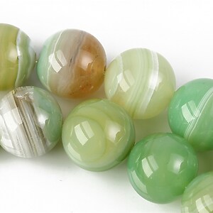 Agate striped sfere 14mm - verde deschis