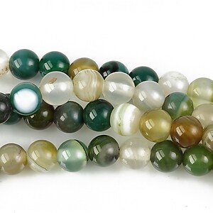 Agate striped sfere 6mm - verde mix