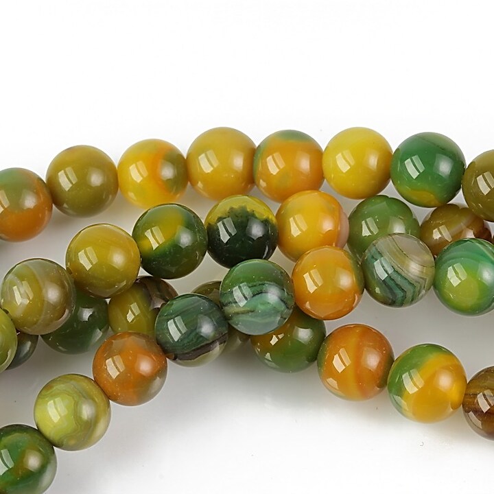 Agate striped sfere 6mm - verde olive