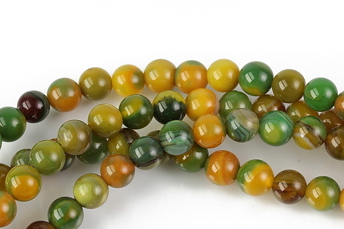 Agate striped sfere 6mm - verde olive