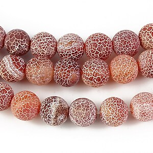 Agate crackle frosted sfere 8mm - grena