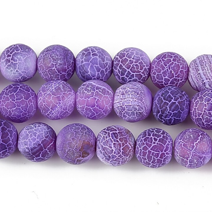 Agate crackle frosted sfere 8mm - mov