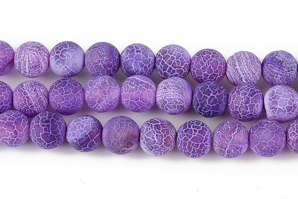 Agate crackle frosted sfere 8mm - mov