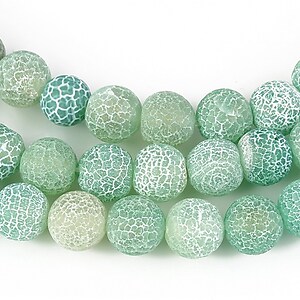 Agate crackle frosted sfere 8mm - verde