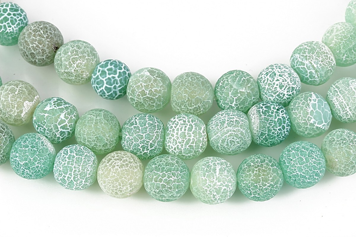 Agate crackle frosted sfere 8mm - verde