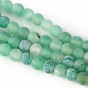 Agate crackle frosted sfere 6mm - verde