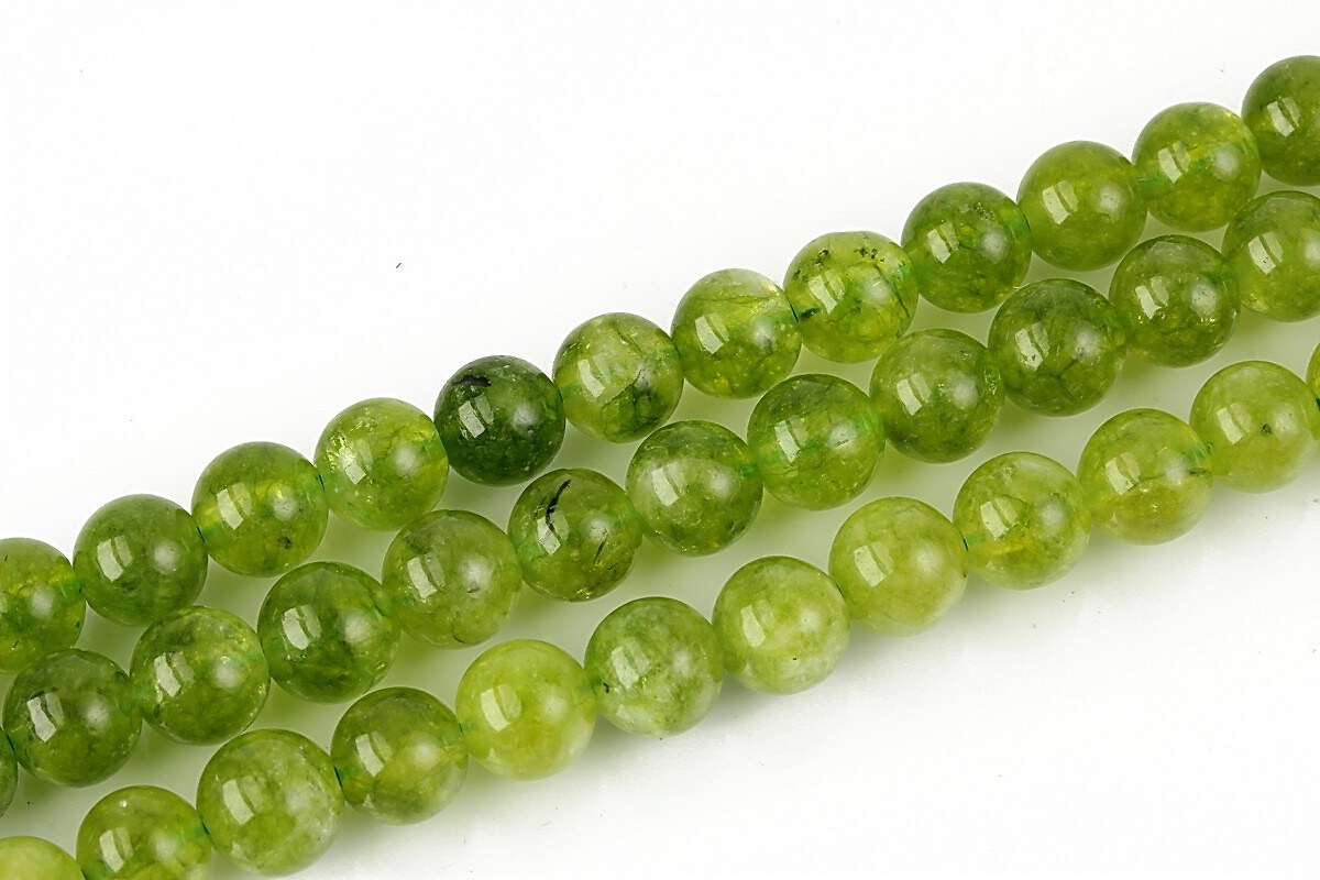 Jad Chalcedony sfere 6mm - verde olive