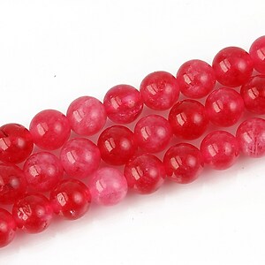 Jad Chalcedony sfere 6mm - fucsia