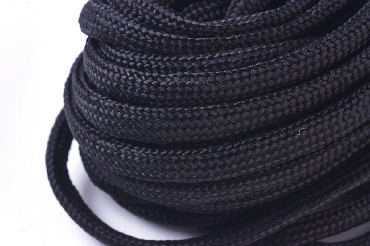 Legatura snur paracord din 7 fire polyester 4,5mm - negru - 10m