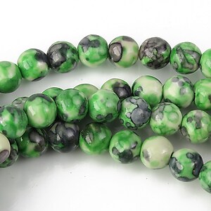 Ocean jade sfere 6mm - verde negru