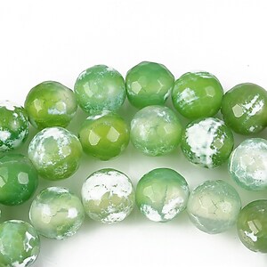 Fire crackle agate sfere fatetate 8mm - verde