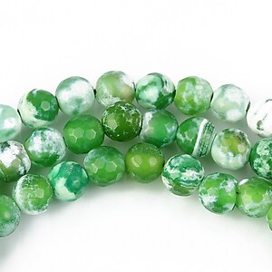 Fire crackle agate sfere fatetate 6mm - verde