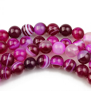 Agate striped sfere 6mm - fucsia