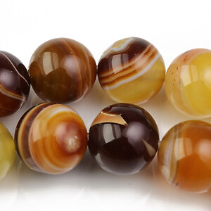 Agate striped sfere 14mm - maro ocru