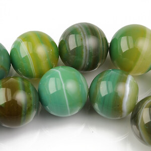 Agate striped sfere 14mm - verde