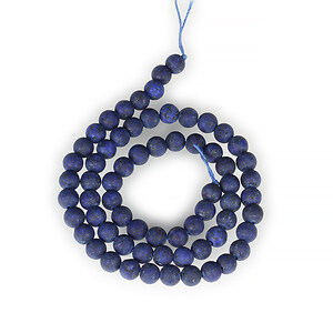 Margele lapis lazuli frosted (mat) sfere 6mm (sirag)