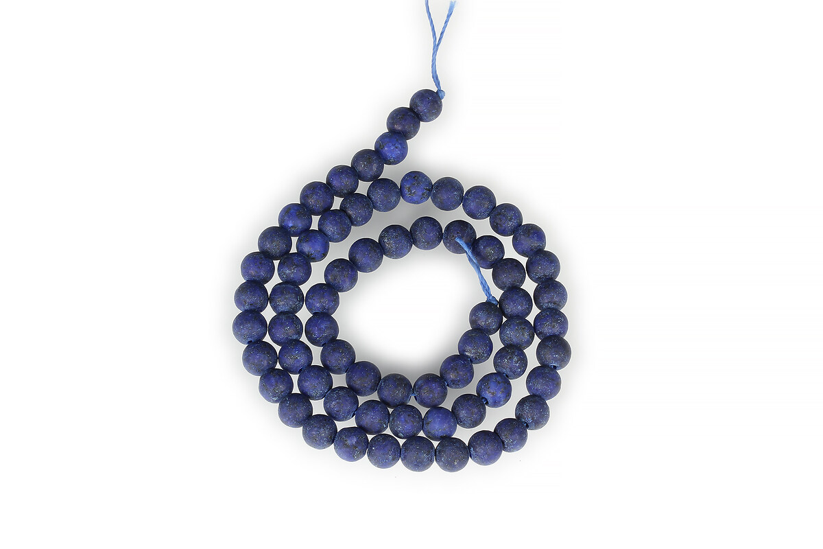 Margele lapis lazuli frosted (mat) sfere 6mm (sirag)