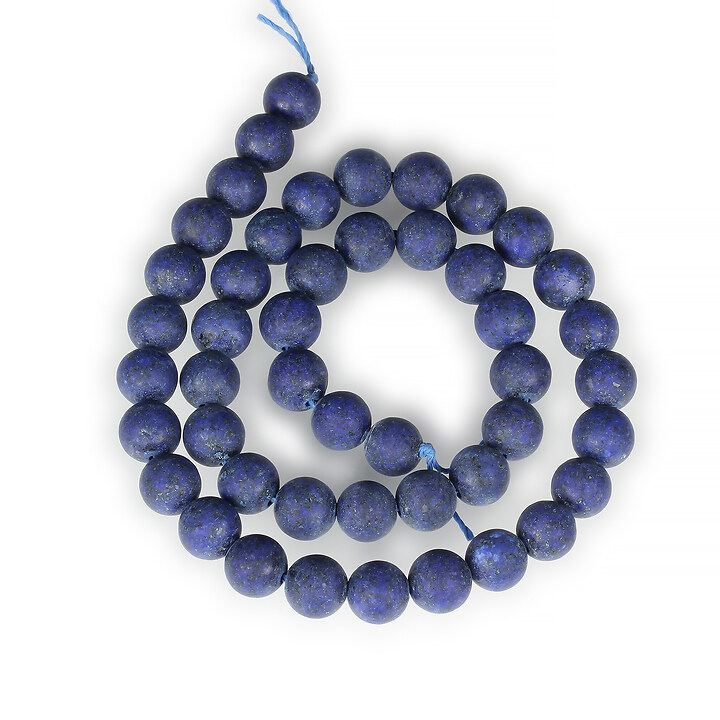 Margele lapis lazuli frosted (mat) sfere 8mm (sirag)