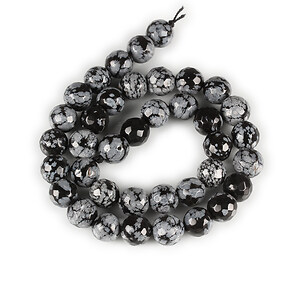 Margele snowflake obsidian sfere fatetate 10mm (sirag)