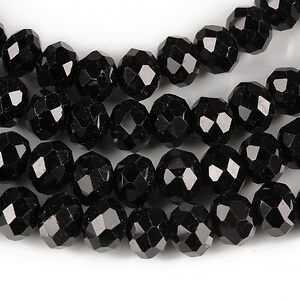 Margele cristal rondele 6x8mm (sirag) - negru