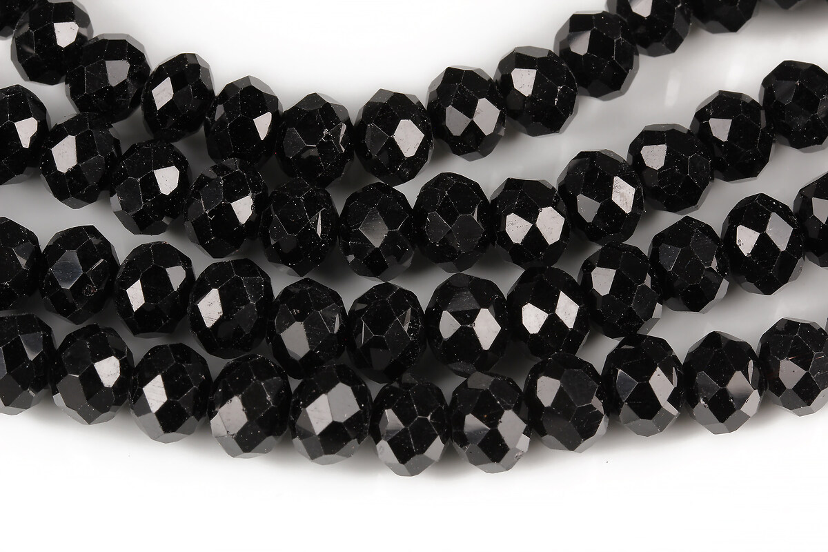 Margele cristal rondele 6x8mm (sirag) - negru