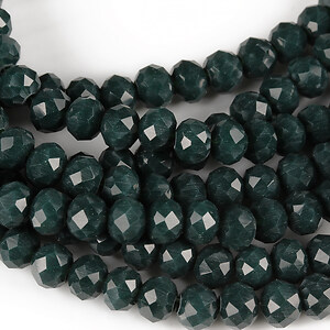 Margele cristal rondele 4x6mm (sirag) - verde inchis