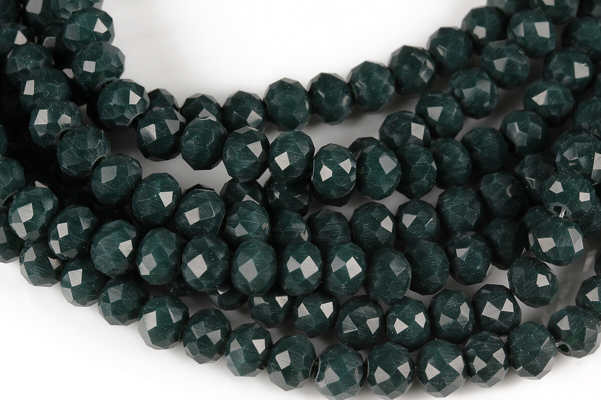 Margele cristal rondele 4x6mm (sirag) - verde inchis