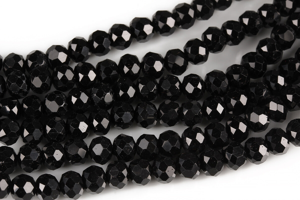 Margele cristal rondele 4x6mm (sirag) - negru