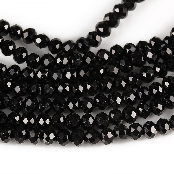 Margele cristal rondele 3x4mm (sirag) - negru