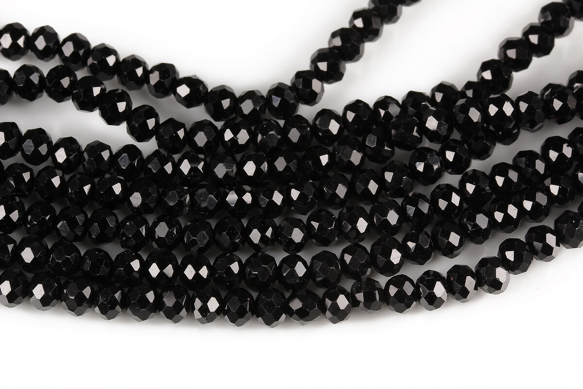 Margele cristal rondele 3x4mm (sirag) - negru