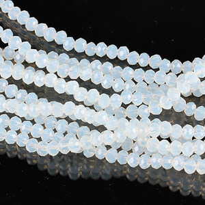 Margele cristal rondele 2x3mm (sirag) - alb transparent opalescent