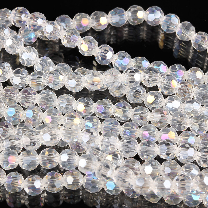 Margele cristal rotund 4mm (sirag) - AB alb