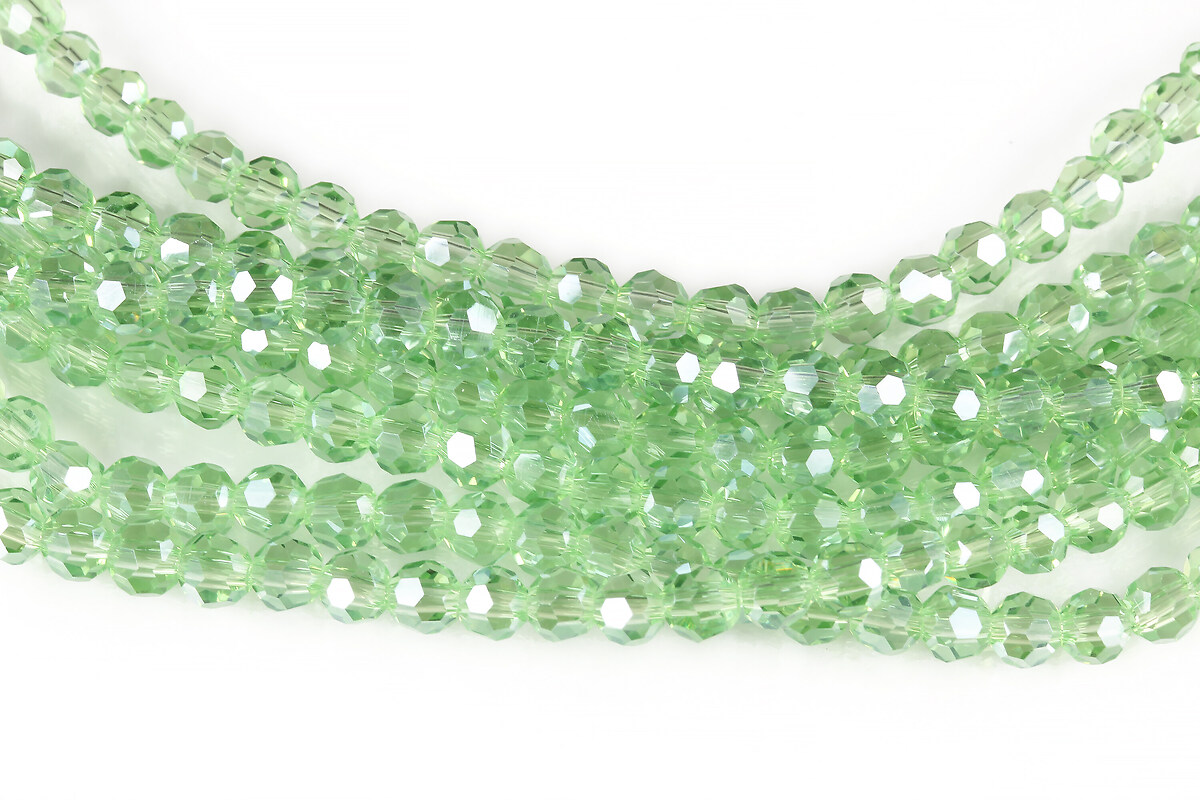 Margele cristal rotund 4mm (sirag) - luster verde deschis