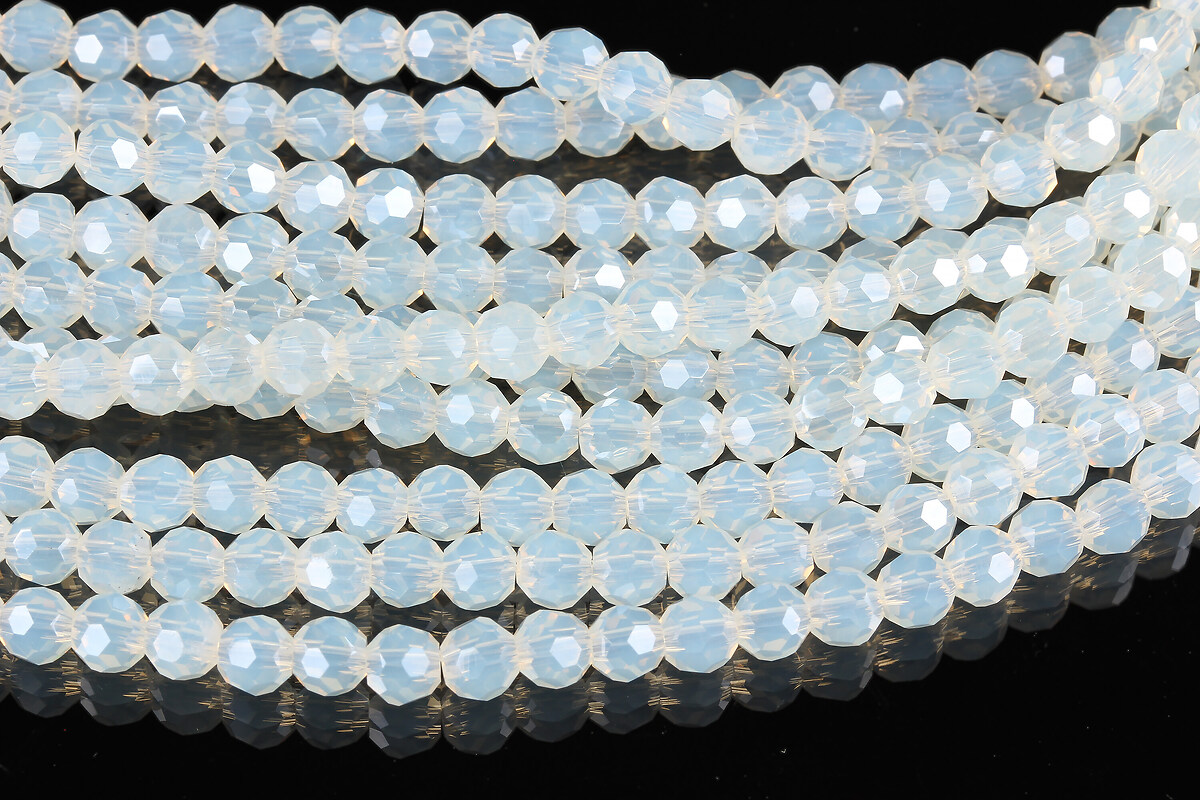 Margele cristal rotund 4mm (sirag) - luster alb transparent opalescent