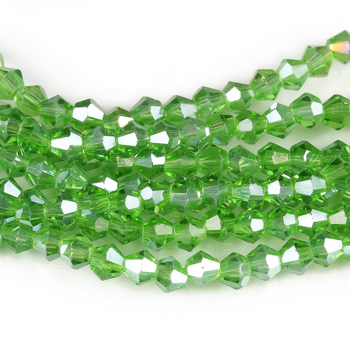 Margele cristal biconic 4mm (sirag) - verde AB