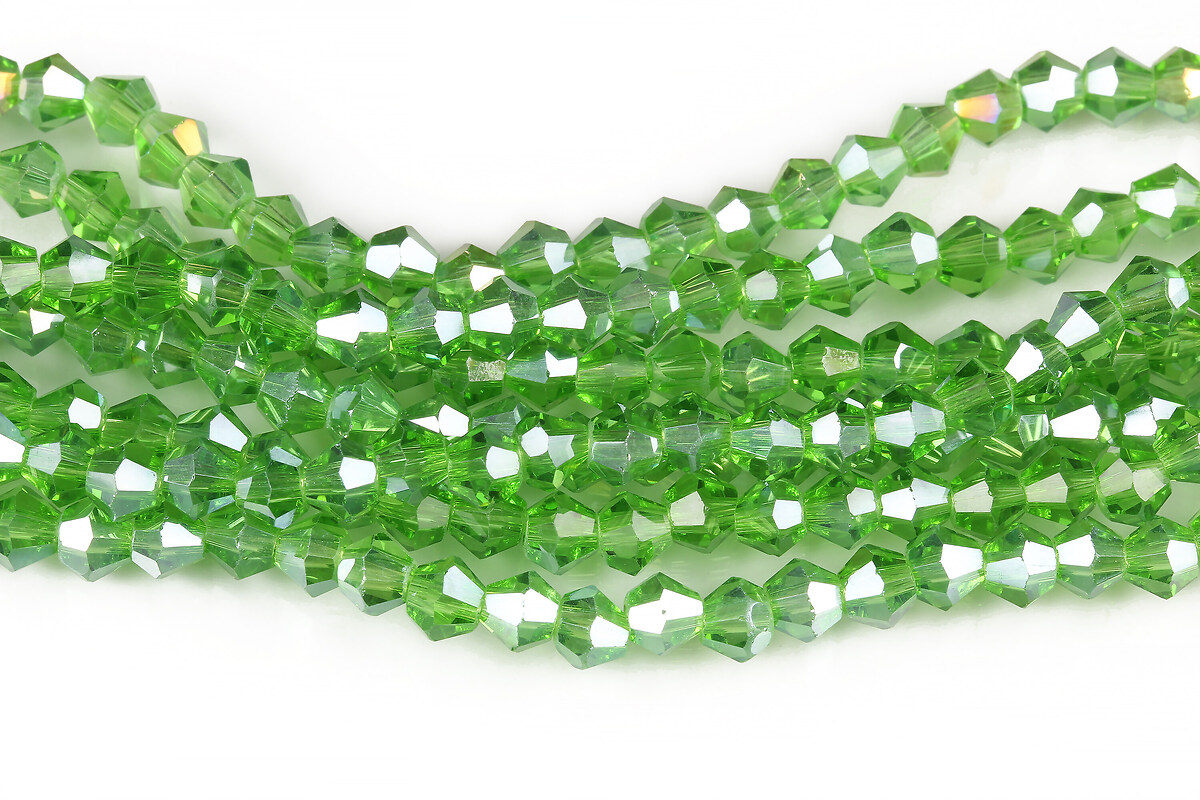 Margele cristal biconic 4mm (sirag) - verde AB