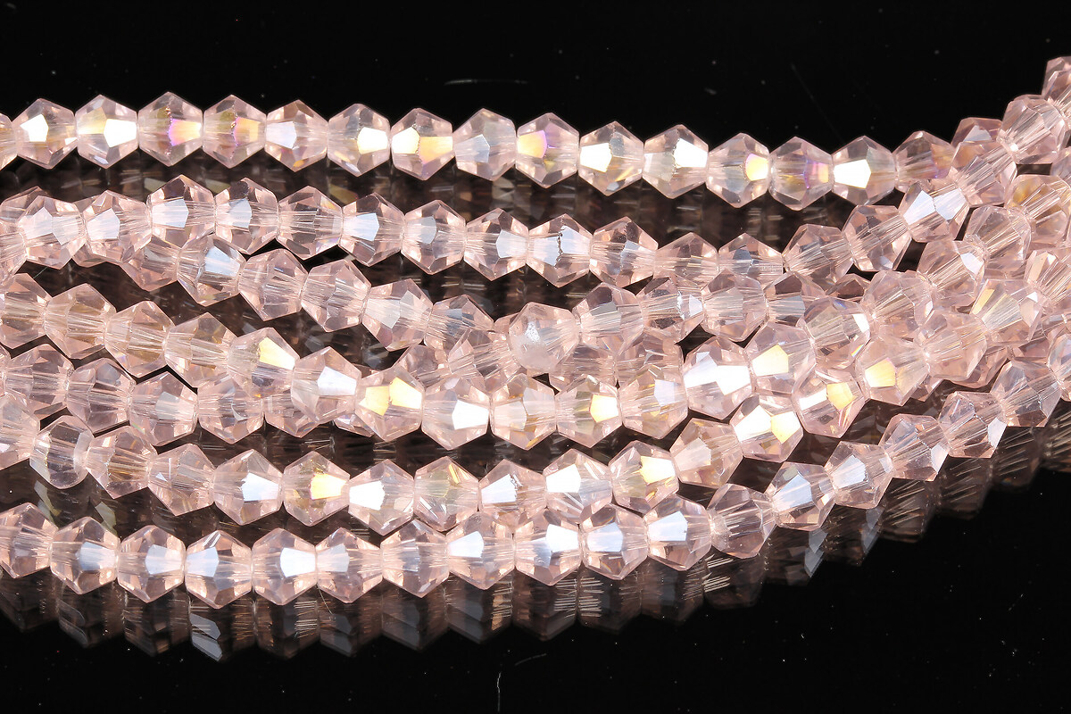 Margele cristal biconic 4mm (sirag) - roz AB