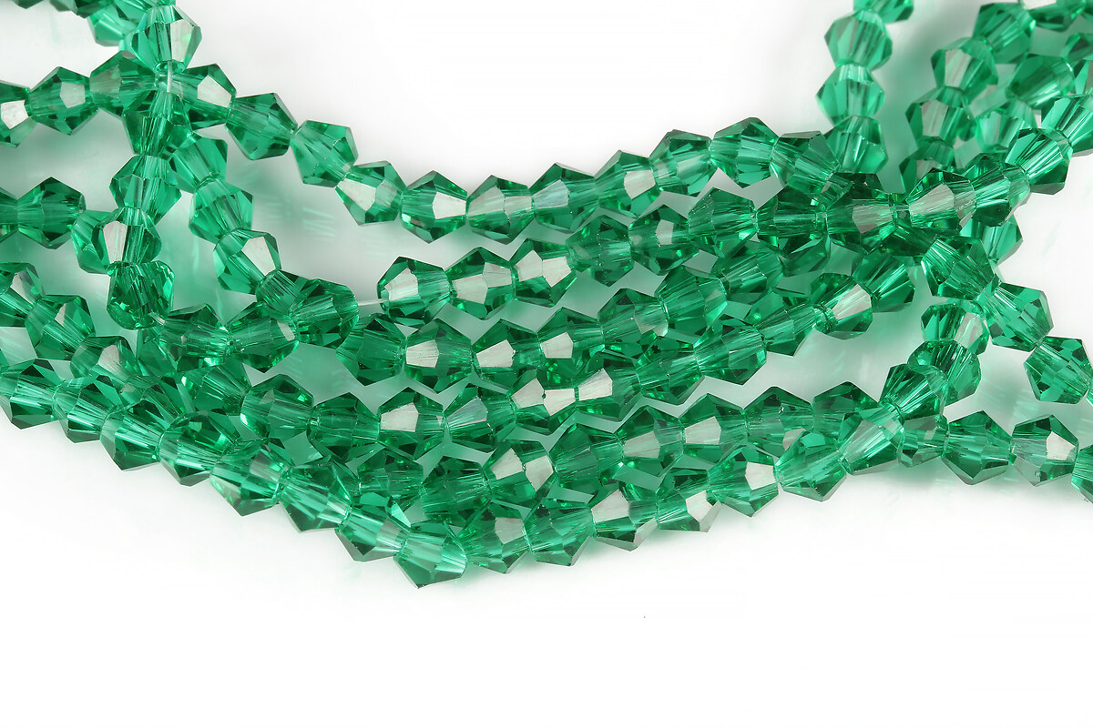 Margele cristal biconic 4mm (sirag) - verde smarald