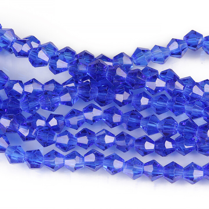 Margele cristal biconic 4mm (sirag) - albastru cobalt