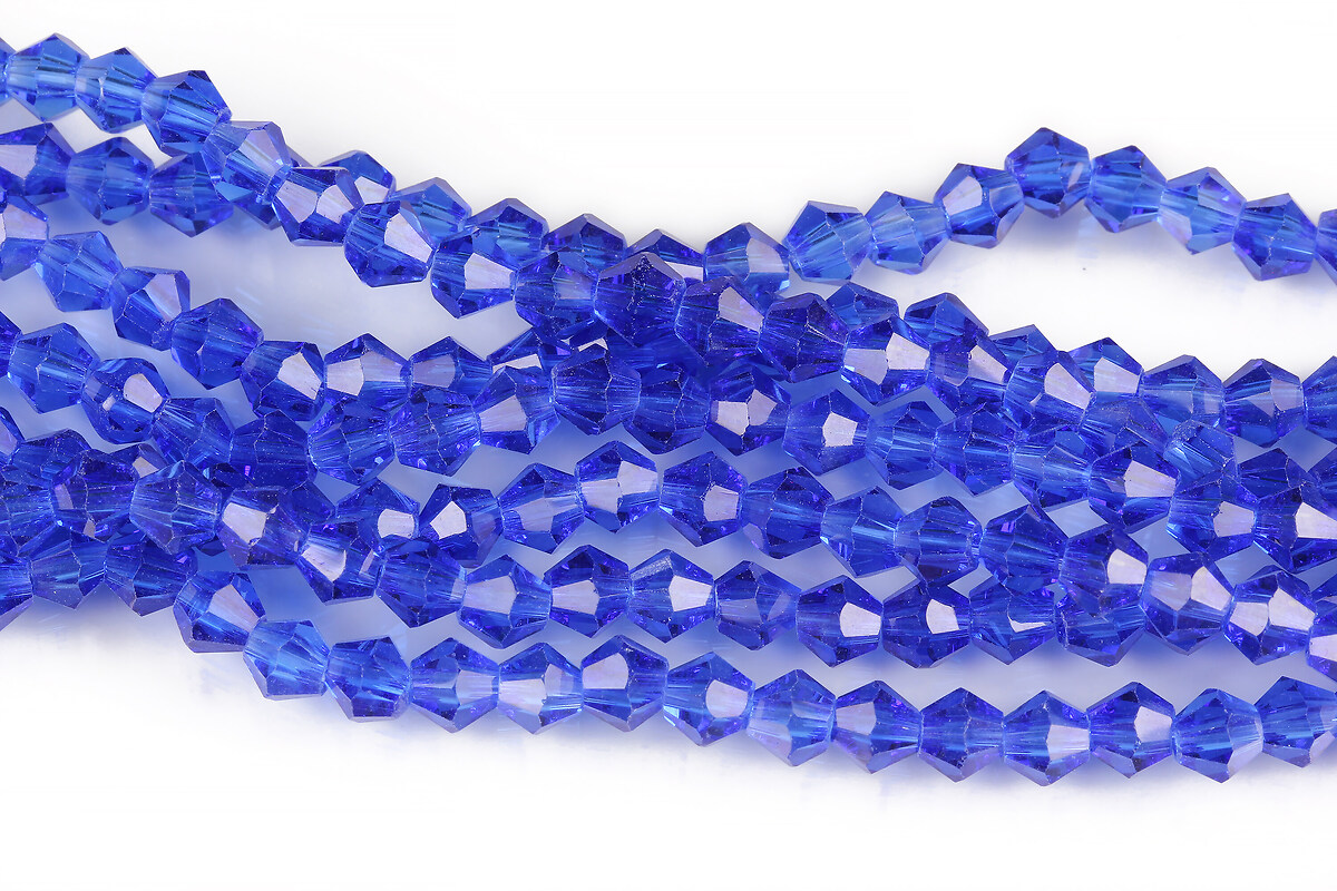 Margele cristal biconic 4mm (sirag) - albastru cobalt