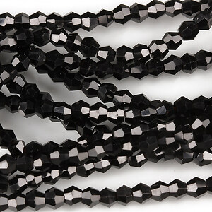 Margele cristal biconic 4mm (sirag) - negru