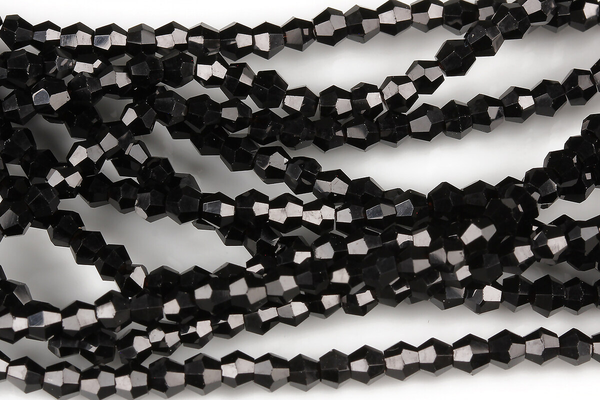 Margele cristal biconic 4mm (sirag) - negru