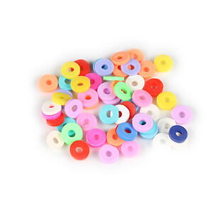 Margele Heishi rondele din lut polimeric 6x1mm (20 grame) - mix multicolor