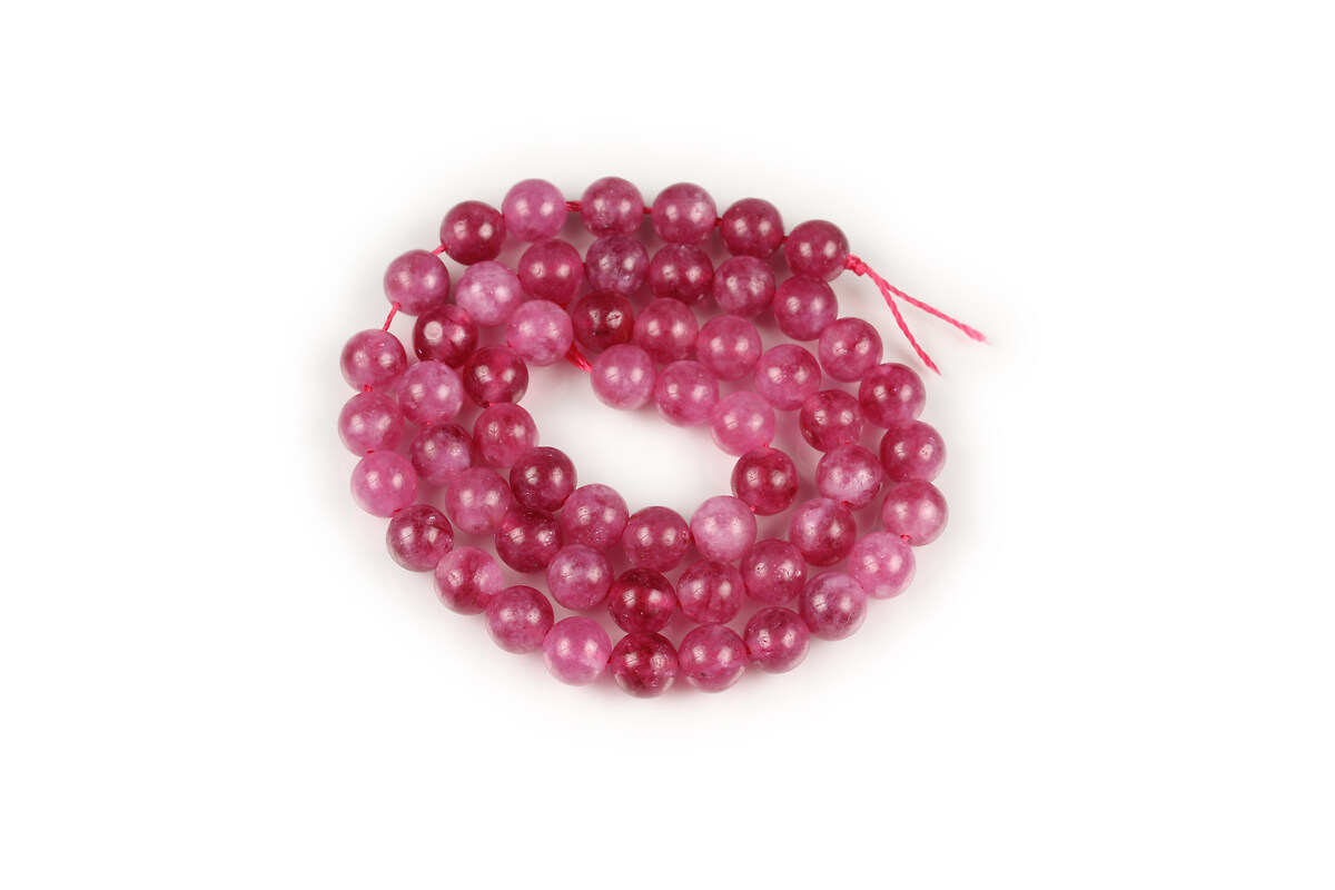 Margele calcedonie roz fucsia sfere 6mm (sirag)