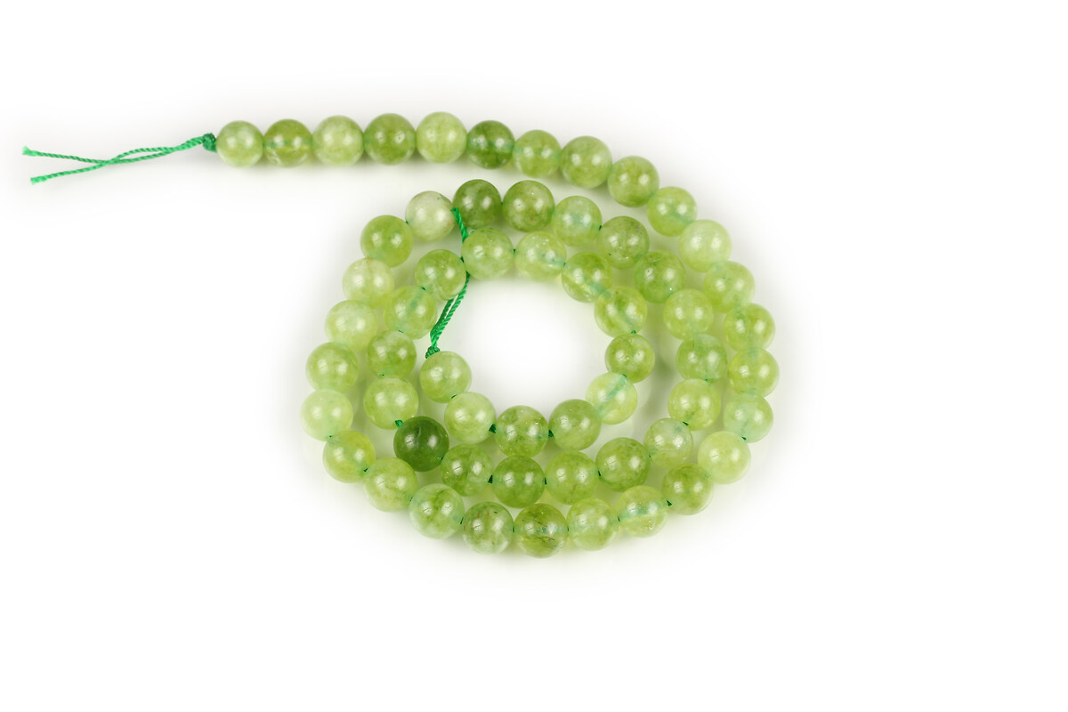 Margele calcedonie verde olive sfere 6mm (sirag)