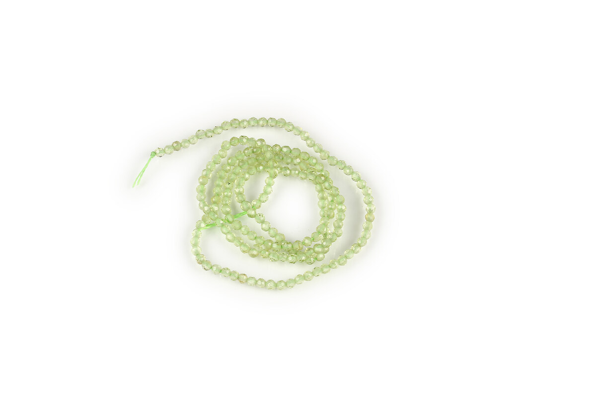 Margele peridot sfere fatetate 2mm (sirag)