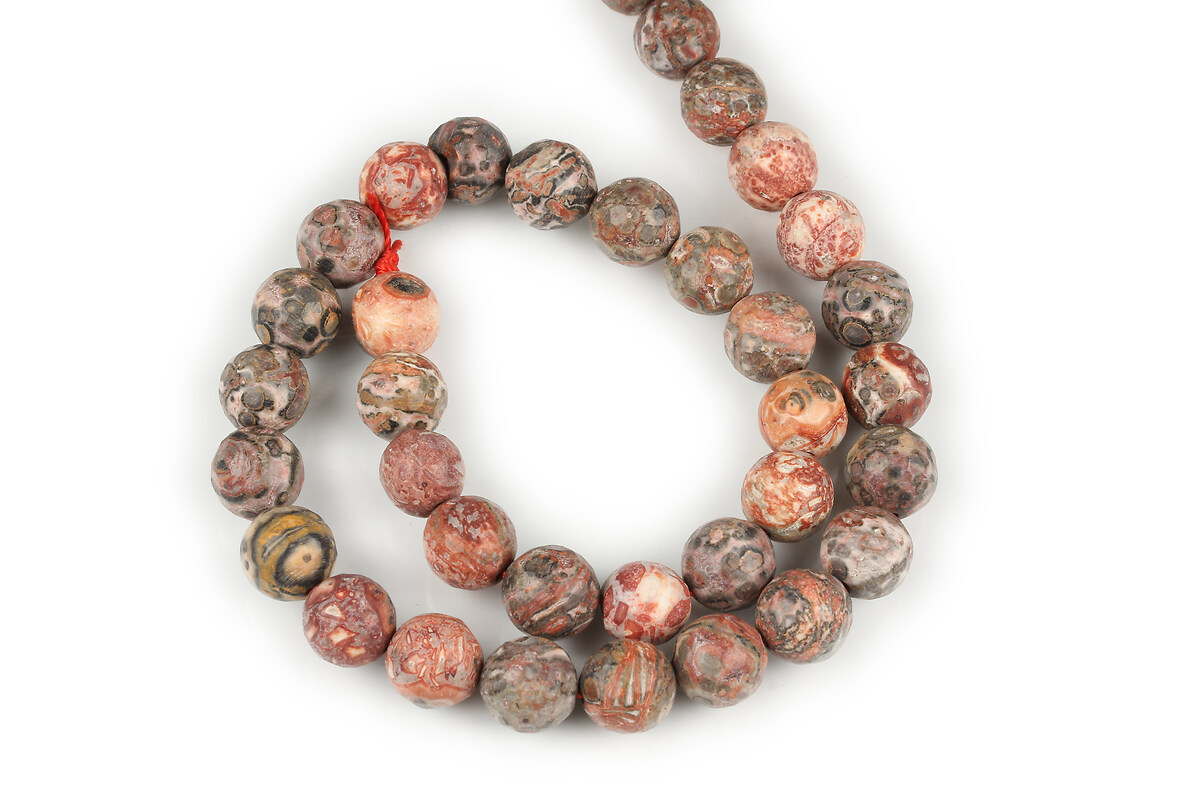 Margele Red Leopard Skin Jasper sfere fatetate 10mm (sirag)