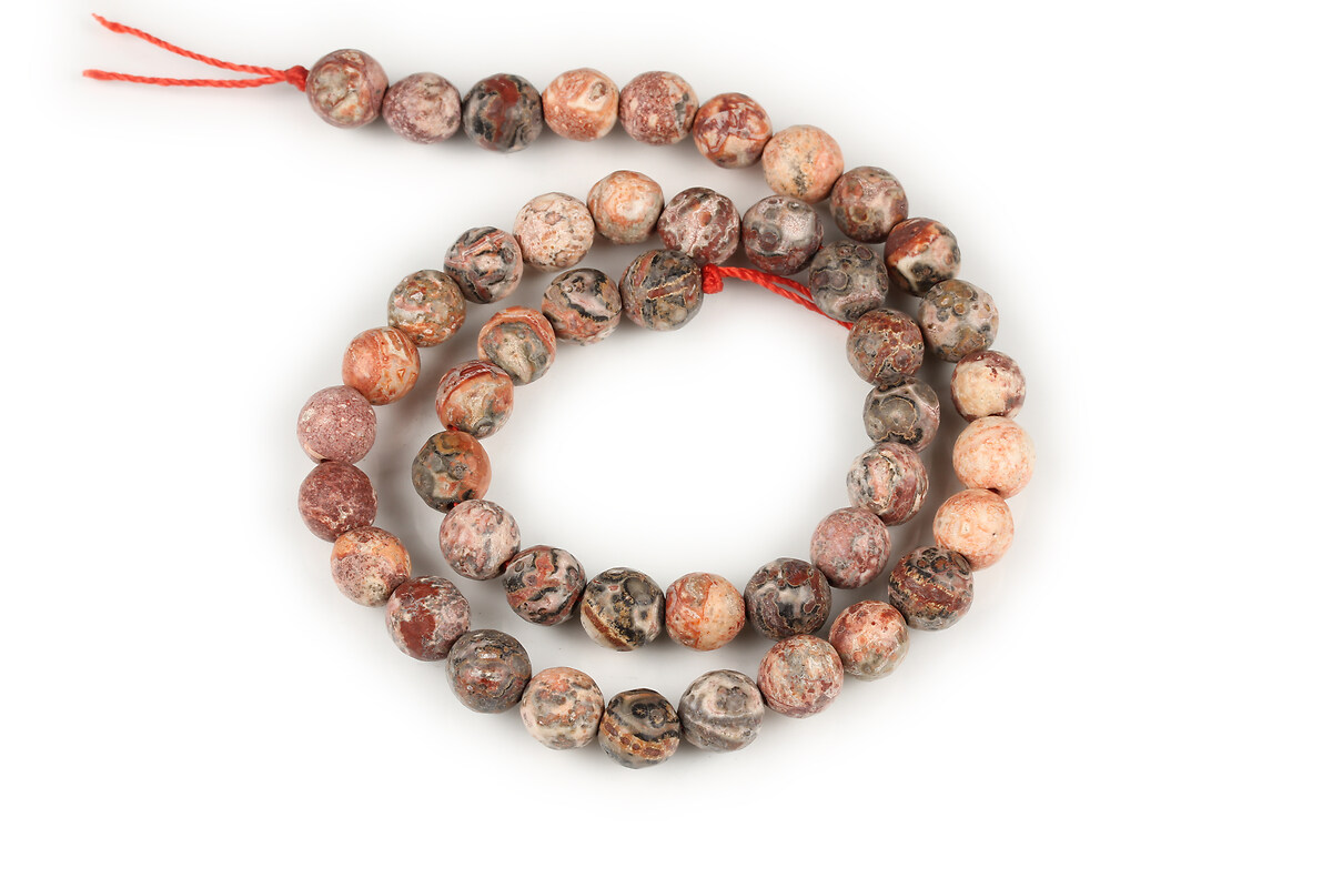 Margele Red Leopard Skin Jasper sfere fatetate 8mm (sirag)